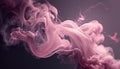 Generative AI, Flowing light pink, viva magenta smoke with splashes. Soft fluid banner, spring female mood