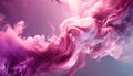 Generative AI, Flowing light pink, viva magenta smoke with splashes. Soft fluid banner, spring female mood