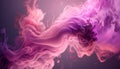 Generative AI, Flowing light pink, viva magenta smoke with splashes. Soft fluid banner, spring female mood