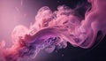 Generative AI, Flowing light pink, viva magenta smoke with splashes. Soft fluid banner, spring female mood