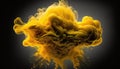 Generative AI, Flowing light yellow smoke with splashes.