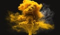 Generative AI, Flowing light yellow smoke with splashes.