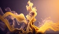 Generative AI, Flowing light yellow smoke with splashes.