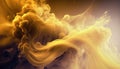 Generative AI, Flowing light yellow smoke with splashes.