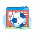 Generative AI Football Soccer Linear Thin- Royalty Free Stock Photo