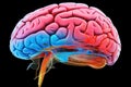 fractal motley light brain grafic, cognitive skills, brain neurons nerve synapses, learning habit, mindset knowledge accumulation