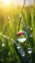 Fresh juicy young grass in droplets of morning 1690445111754 7 Royalty Free Stock Photo