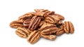 Generative AI Fresh pecans  on white background Nuts scattered Top view Vertical layout  Package design el Royalty Free Stock Photo
