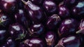 Generative AI Fresh small round eggplants close up full frame business concept.