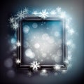 Generative AI, Frosty Wonderland: Wintry Bokeh Frame for Winter-Themed Designs