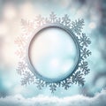 Generative AI, Frosty Wonderland: Wintry Bokeh Frame for Winter-Themed Designs