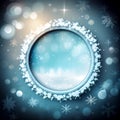 Generative AI, Frosty Wonderland: Wintry Bokeh Frame for Winter-Themed Designs