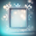 Generative AI, Frosty Wonderland: Wintry Bokeh Frame for Winter-Themed Designs