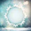 Generative AI, Frosty Wonderland: Wintry Bokeh Frame for Winter-Themed Designs