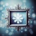 Generative AI, Frosty Wonderland: Wintry Bokeh Frame for Winter-Themed Designs