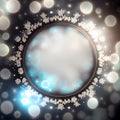 Generative AI, Frosty Wonderland: Wintry Bokeh Frame for Winter-Themed Designs