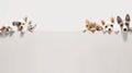 Generative AI Funny happy dogs and cats peeking over blank white web banner or social media cover with paws hangin Royalty Free Stock Photo