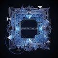 Generative AI Futuristic Abstract Frame Structure Royalty Free Stock Photo