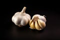 garlic_on_a_gray_background_1696417160706_1 Royalty Free Stock Photo