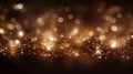 Abstract gold bokeh background. Christmas and New Year concept.Generative AI