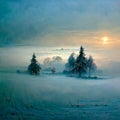 GENERATIVE AI, GENERATIVE, AI, melancholic landscape of a winter day