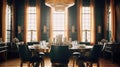 Generative AI, Glamorous Art Deco Dining Room Royalty Free Stock Photo