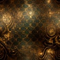 Generative AI: gold old slyle background or texture tile