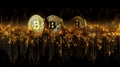 Generative AI, Golden Coin of Bitcoin, Digital Cryptocurrency.