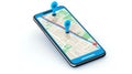 Generative AI Gps Navigation Positioning Mobile- Royalty Free Stock Photo