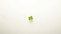 Generative AI Green four leaf clover creative layout isolated on white background Lucky clover composition  St Pat Royalty Free Stock Photo