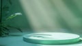 Generative AI Green Shadow Background Studio Room Photo Empty Gradient Leaf Floor Wall Backdrop Muslin Design Canv