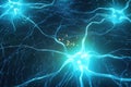 Generative AI of a group of neurons producing action potentials concept for neurological pathways, brain anatomy overview,