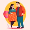 Generative AI Happy expecting couple - cute-