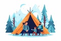 Happy_family_camping_in_the_forest_taking_selfie_1690505946425_3 Royalty Free Stock Photo