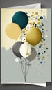 Happy graduation background with balloons earth colors