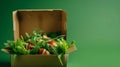 Generative AI Healthy food in box. Fresh box . lifestyle, day meal plan business concept. Royalty Free Stock Photo