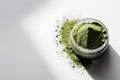 Generative AI, Heap of green matcha tea powder Royalty Free Stock Photo