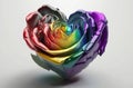 Generative AI A heart-shaped rose