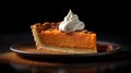 Generative AI, Homemade american traditional pumpkin pie slice Royalty Free Stock Photo