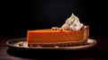 Generative AI, Homemade american traditional pumpkin pie slice Royalty Free Stock Photo