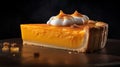 Generative AI, Homemade american traditional pumpkin pie slice Royalty Free Stock Photo