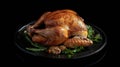 Generative AI Homemade Roasted Thanksgiving Day Turkey with all the Sides business concept.