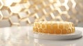Generative AI Honeycomb background product podium display 3d stand of natural honey bee pedestal template mockup b