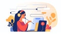 Generative AI Hotline Operators Help Clients- Royalty Free Stock Photo