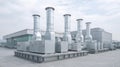 Generative AI HVAC System Rooftop Installation with Air Ducts Ventilation and Climate Control Technology on a Skys Royalty Free Stock Photo