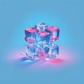 ice cubes isolated on blue background Royalty Free Stock Photo