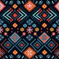 Generative AI Ikat floral paisley embroidery-