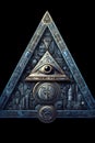 Generative AI. Illuminati symbol, freemason secret seal, magic eye