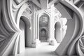Generative AI illustration of abstract arabic architecture background. Computer digital drawing Royalty Free Stock Photo