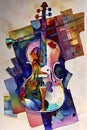 Generative AI illustration of colorful abstract musical passion poster depicting the passion and love of music Royalty Free Stock Photo